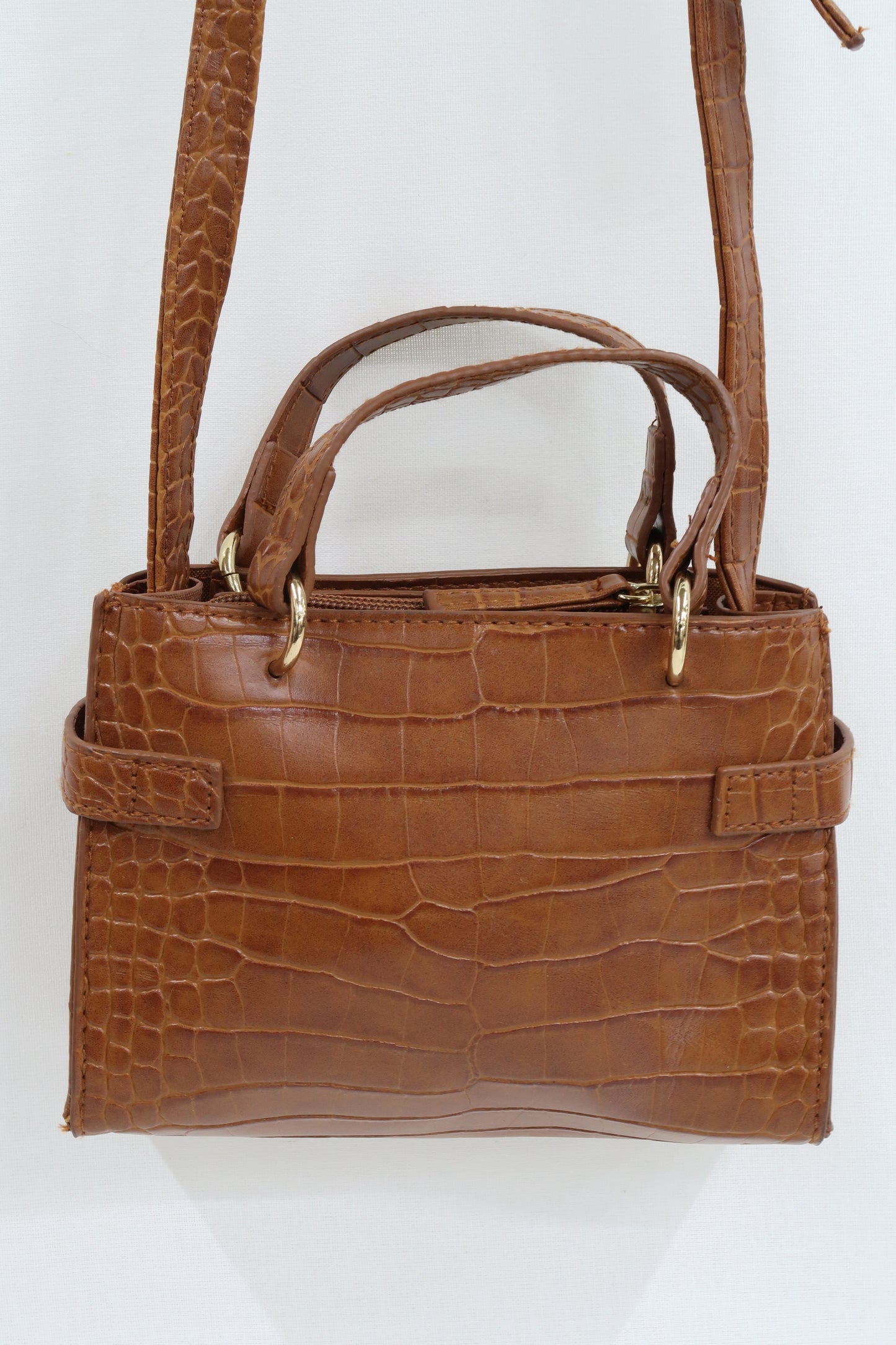 Petit sac effet peau de crocodile et cuir à petites anses et à bandoulière - Primark