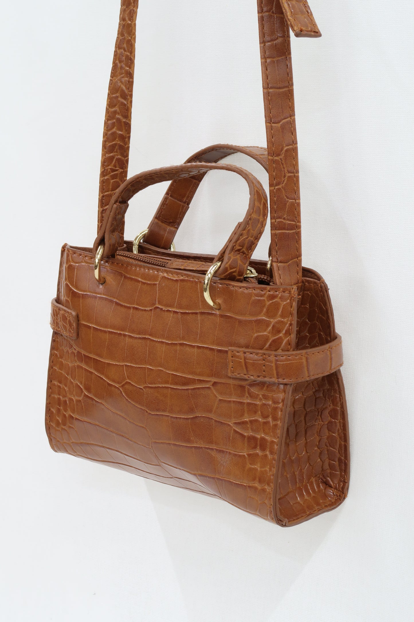 Petit sac effet peau de crocodile et cuir à petites anses et à bandoulière - Primark