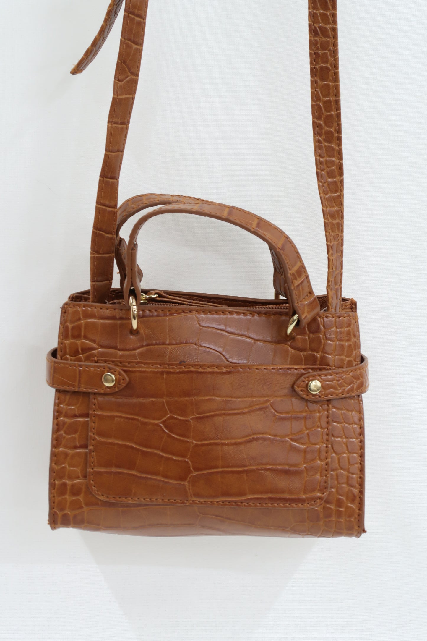 Petit sac effet peau de crocodile et cuir à petites anses et à bandoulière - Primark