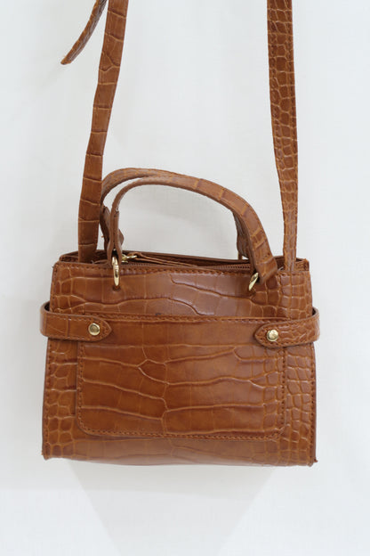 Petit sac effet peau de crocodile et cuir à petites anses et à bandoulière - Primark