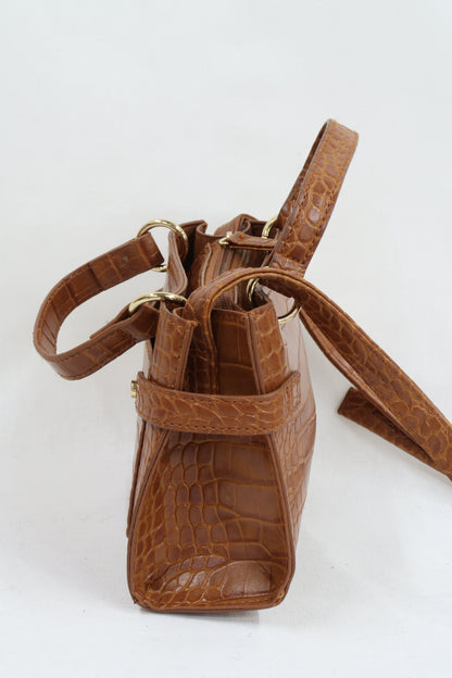 Petit sac effet peau de crocodile et cuir à petites anses et à bandoulière - Primark