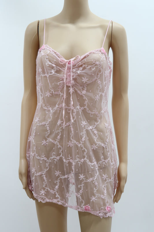 Robe de nuit asymétrique rose clair - Exilia - XL