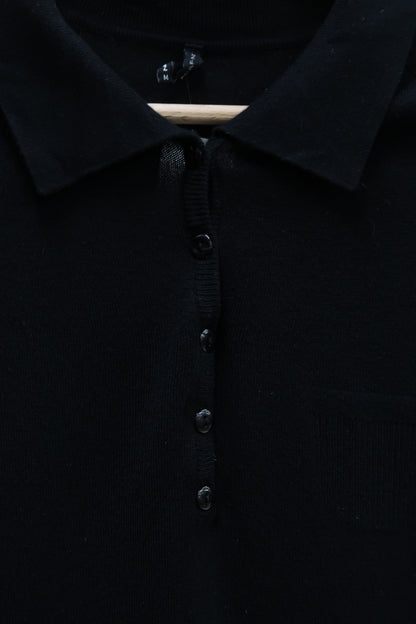 Polo en laine noir avec des petits boutons - NafNaf - M