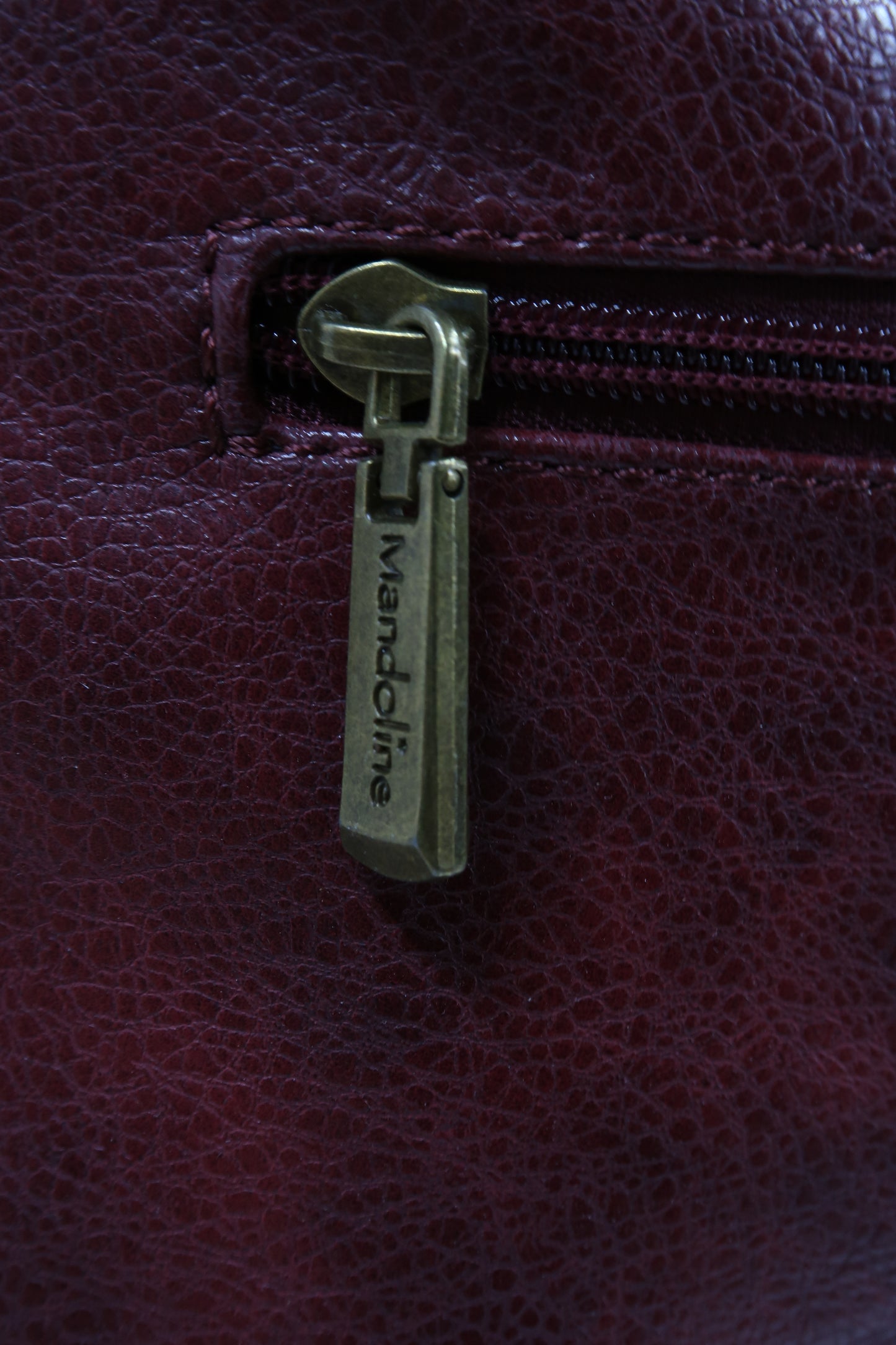 Sac à main en cuir et en velour bordeaux - Mandoline