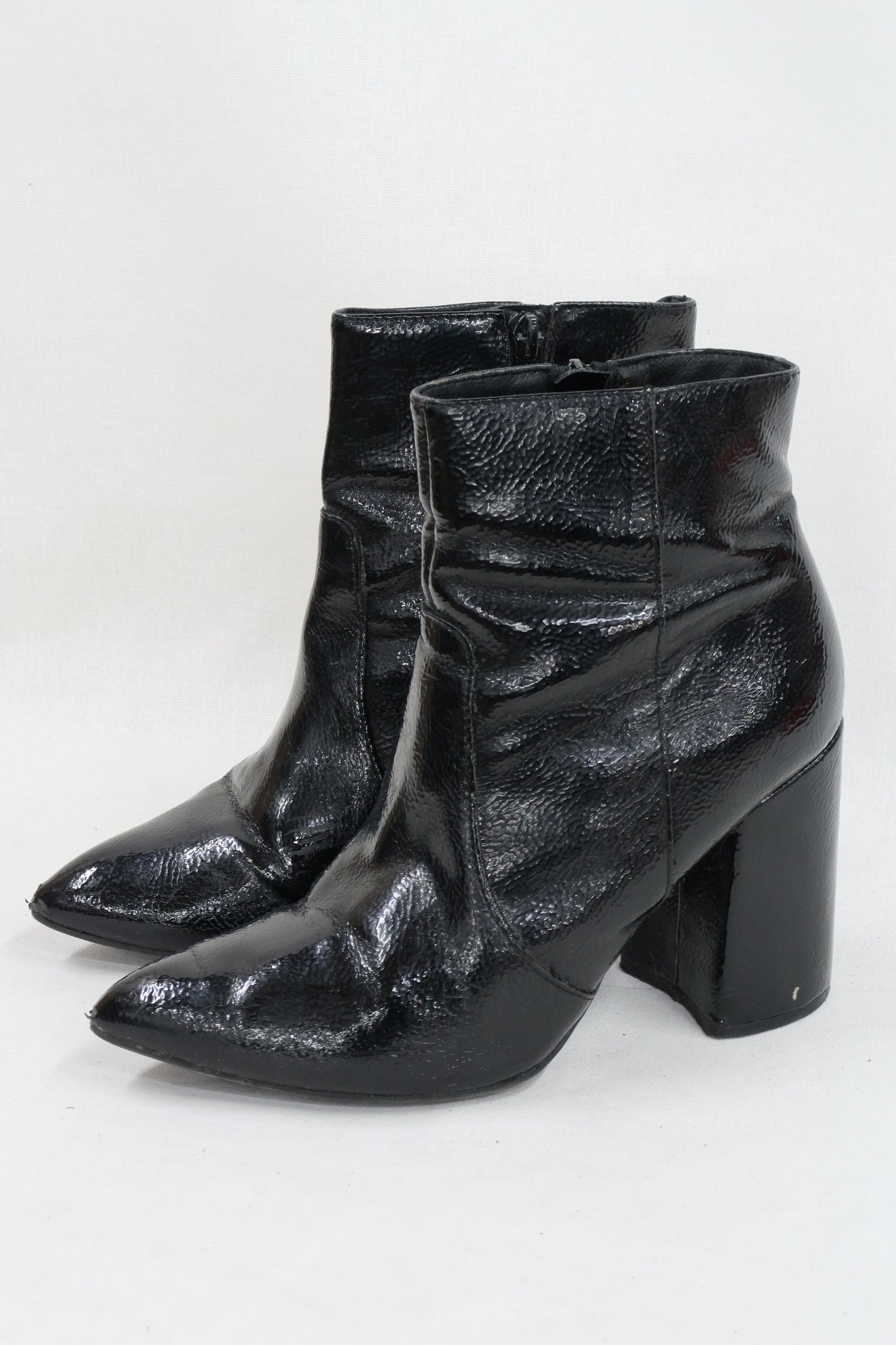Bottines noires vernis à talons - New Look - 38