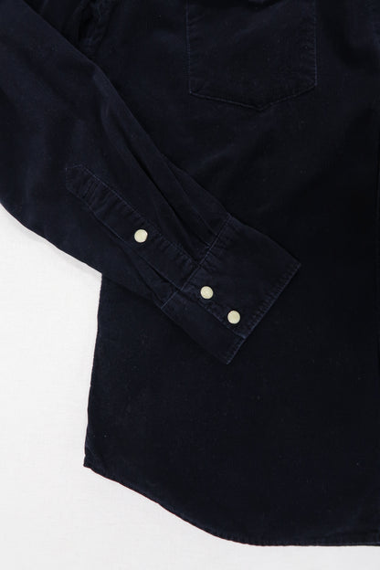 Chemise à manches longues bleue marine striée - Muji - M