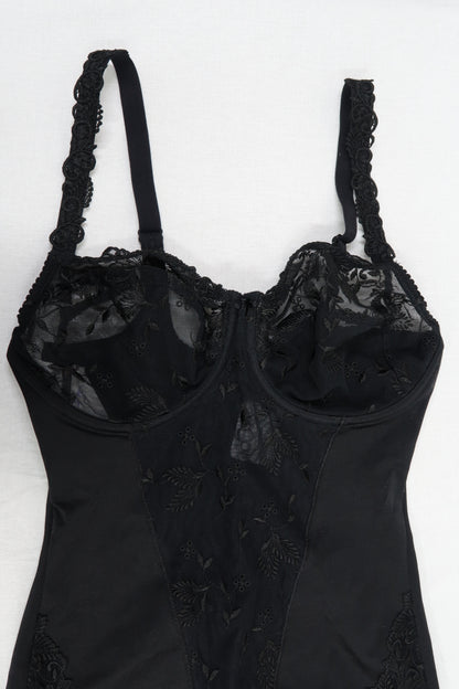 Body noir en satin et en dentelle - Prima Donna - 75D