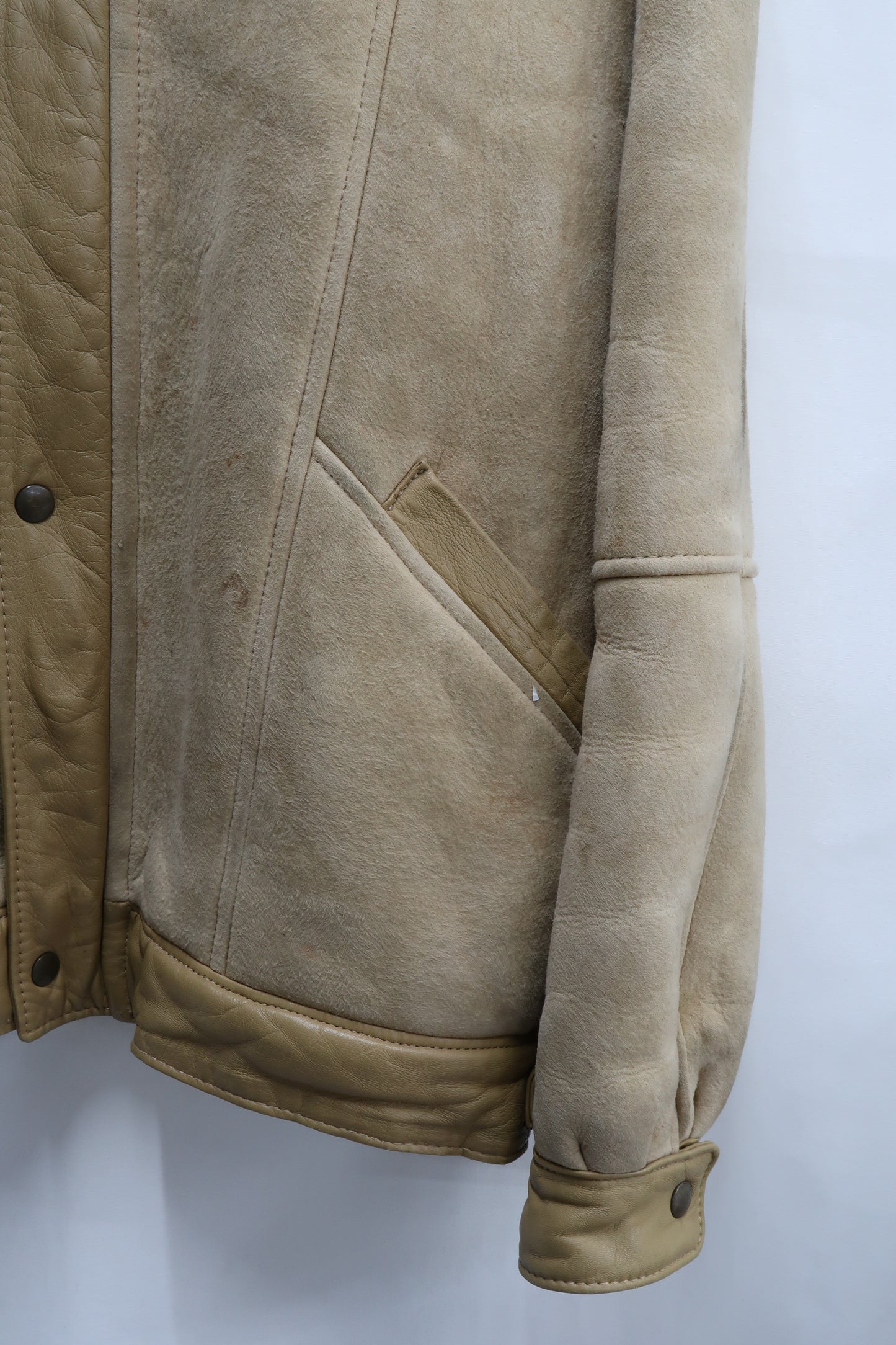 Manteau en cuir beige - Alcodin - XXL
