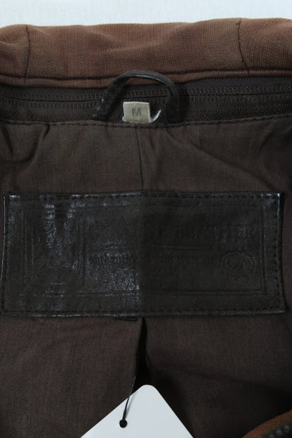 Veste en cuir marron à capuche - Yessica - M