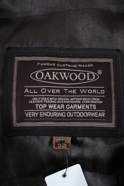 Veste en cuir marron épaisse - Oakwood - S