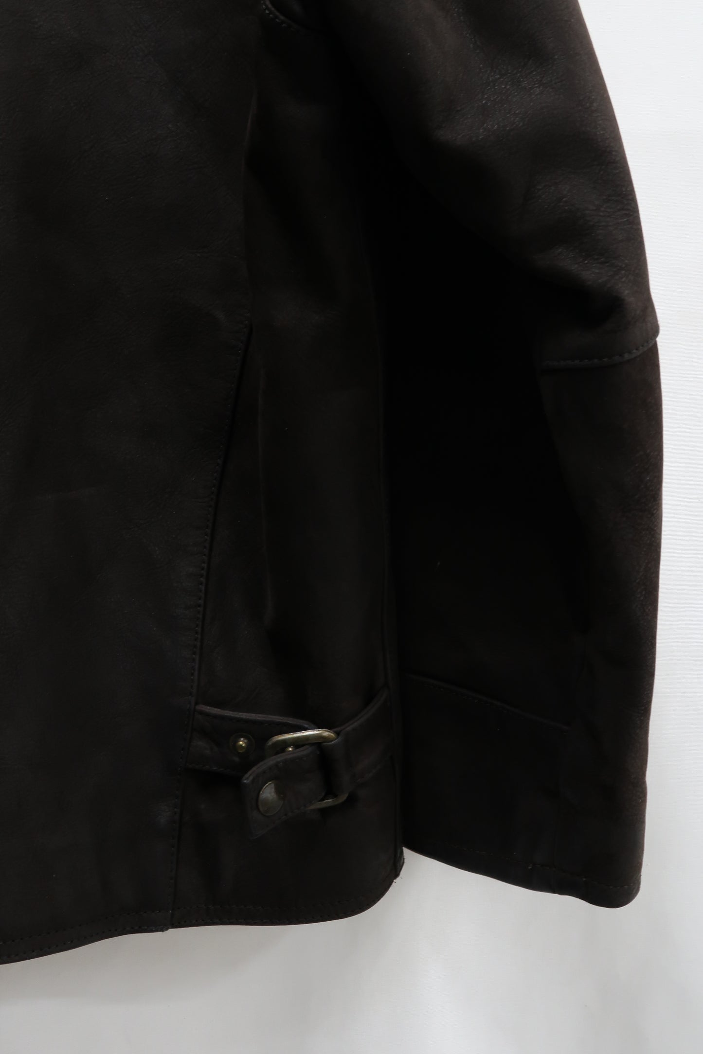 Veste en cuir marron épaisse - Oakwood - S