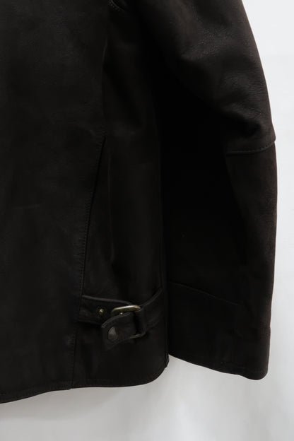Veste en cuir marron épaisse - Oakwood - S