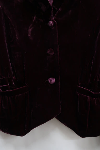 Veste bordeaux vintage en velour - Derhy - S