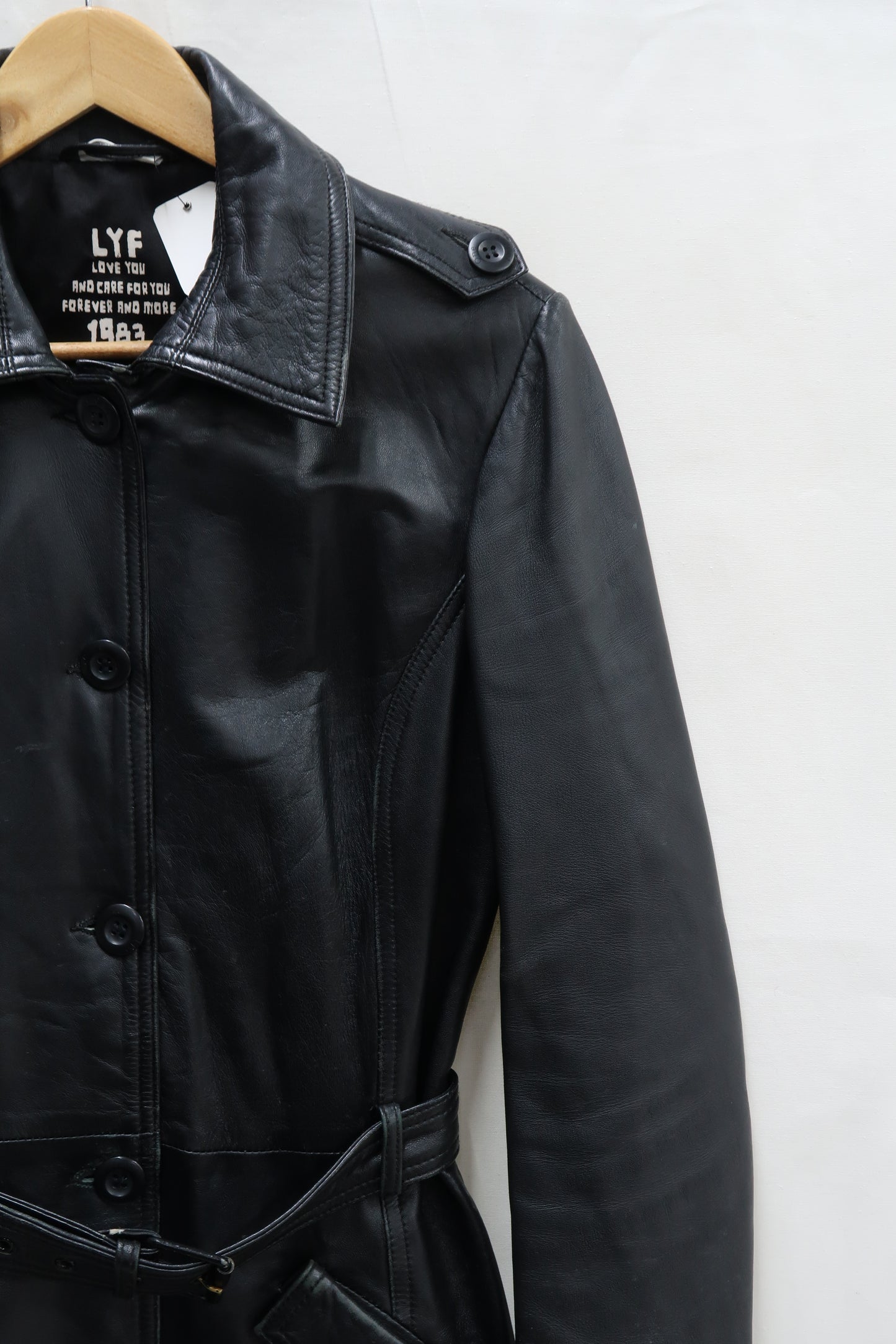 Veste longue en cuir noire - Street One - M