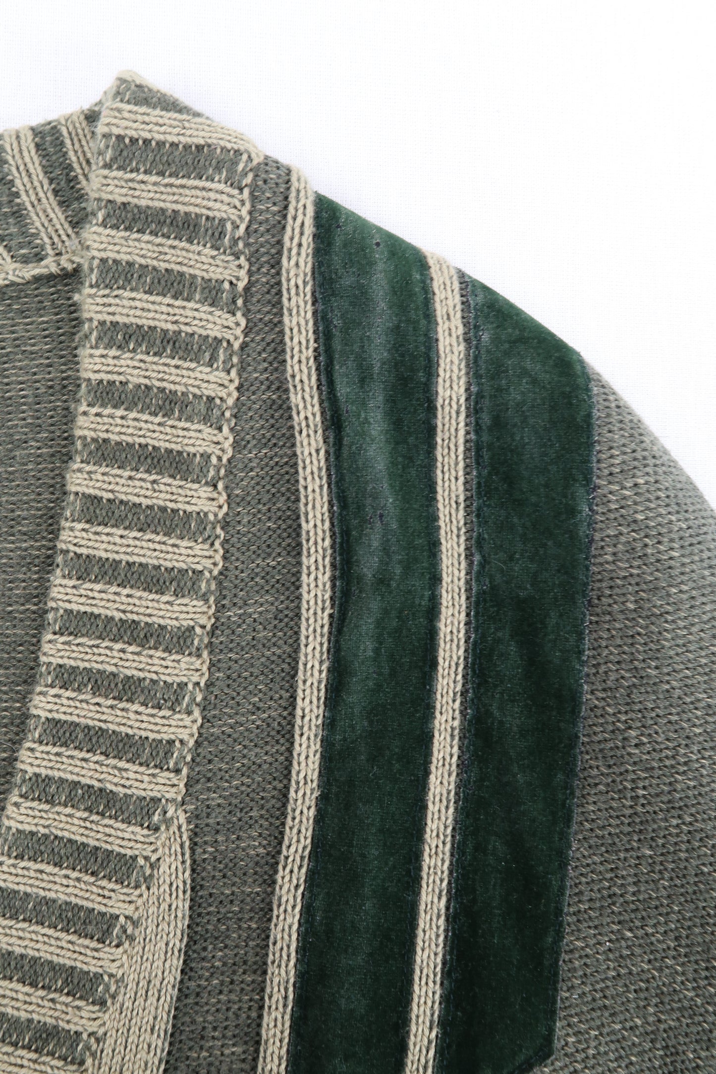 Cardigan en laine beige & vert - Blanche porte - M
