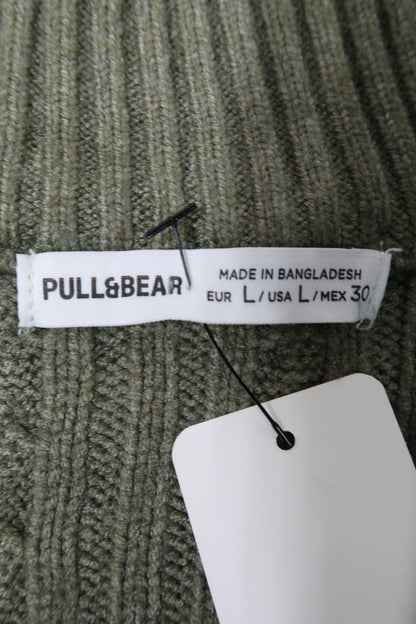 Haut en laine khaki sans manches - Pull & Bear - L