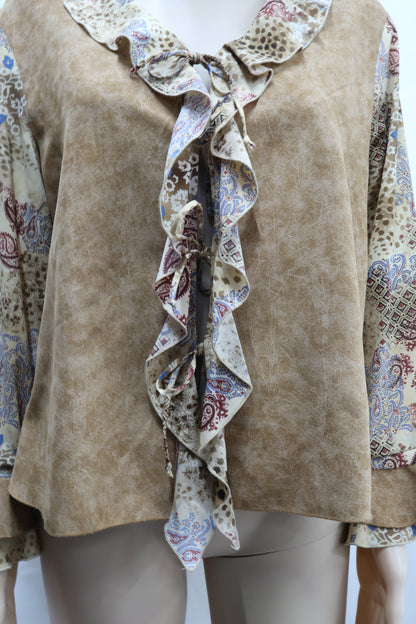 Chemisier camel en daim à motifs - C&A - M