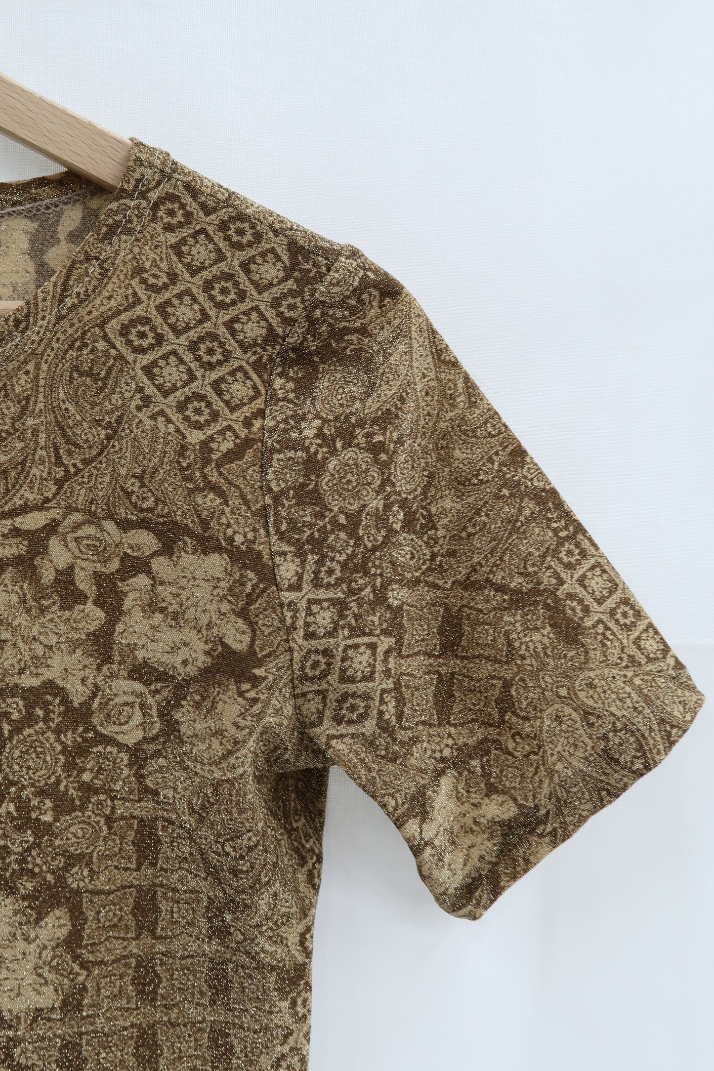 T-shirt marron & doré - S