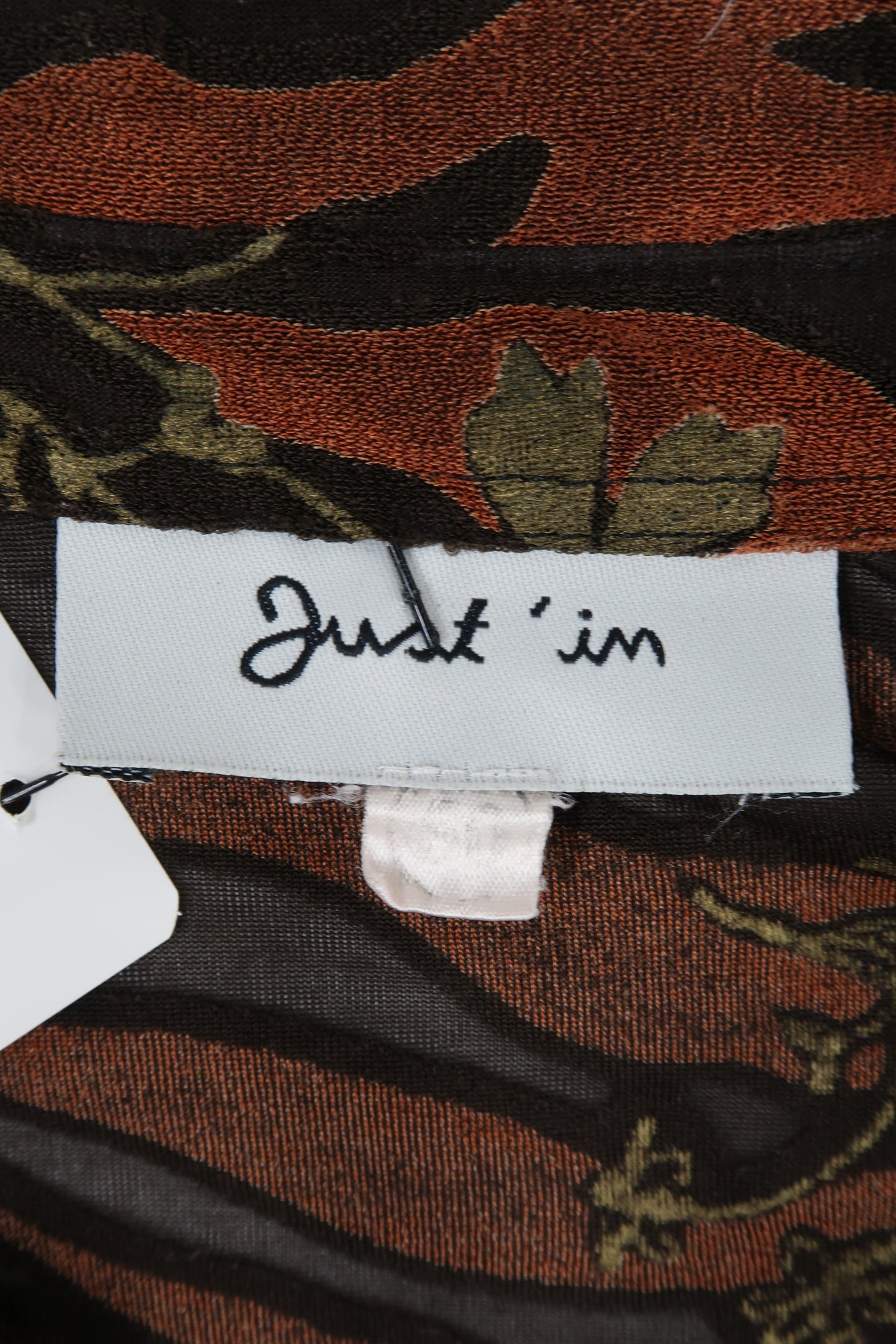 Chemise marron foncé et ocre à motifs - Just In - M