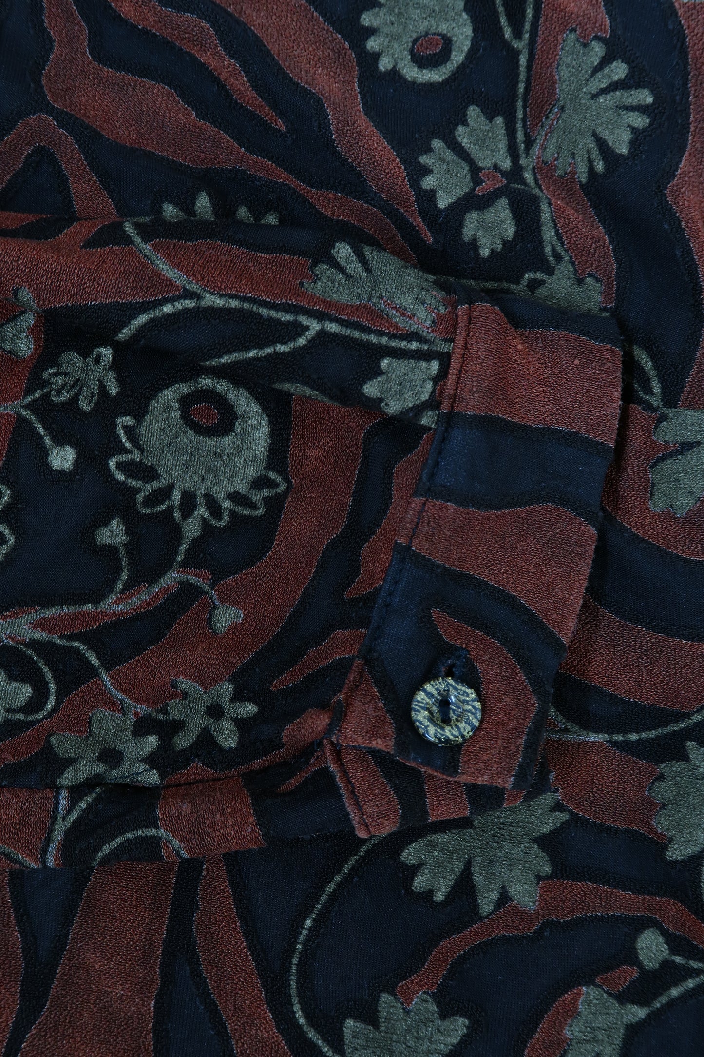Chemise marron foncé et ocre à motifs - Just In - M