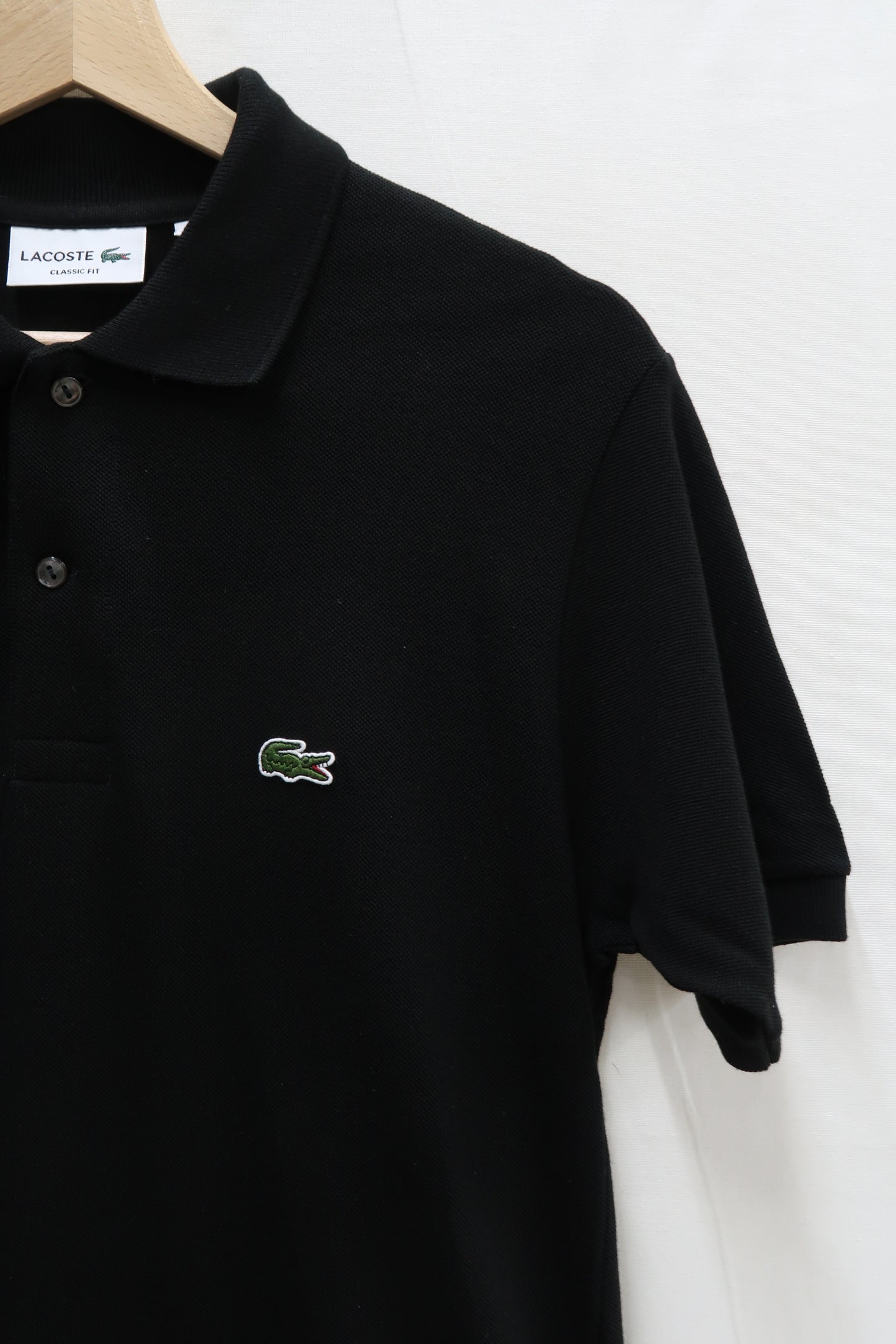 Polo noir à manches courtes - Lacoste - S