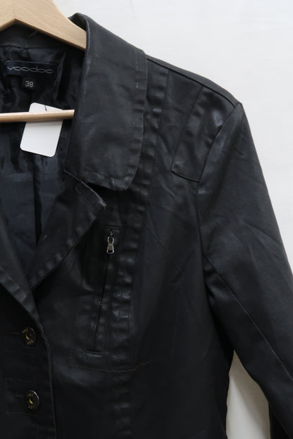 Veste en cuir noire vintage - Voodoo - M