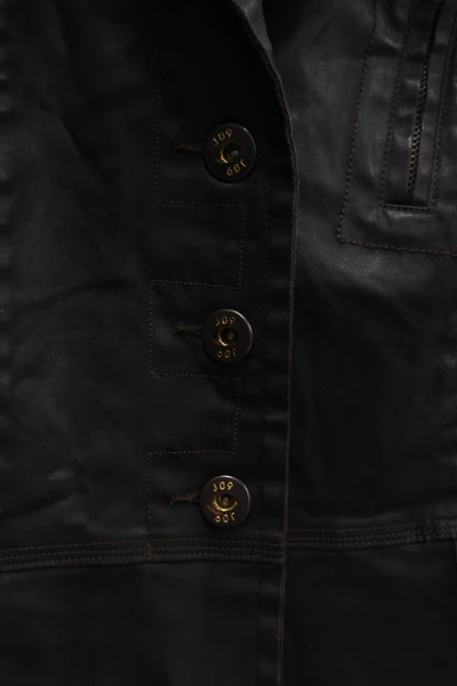 Veste en cuir noire vintage - Voodoo - M