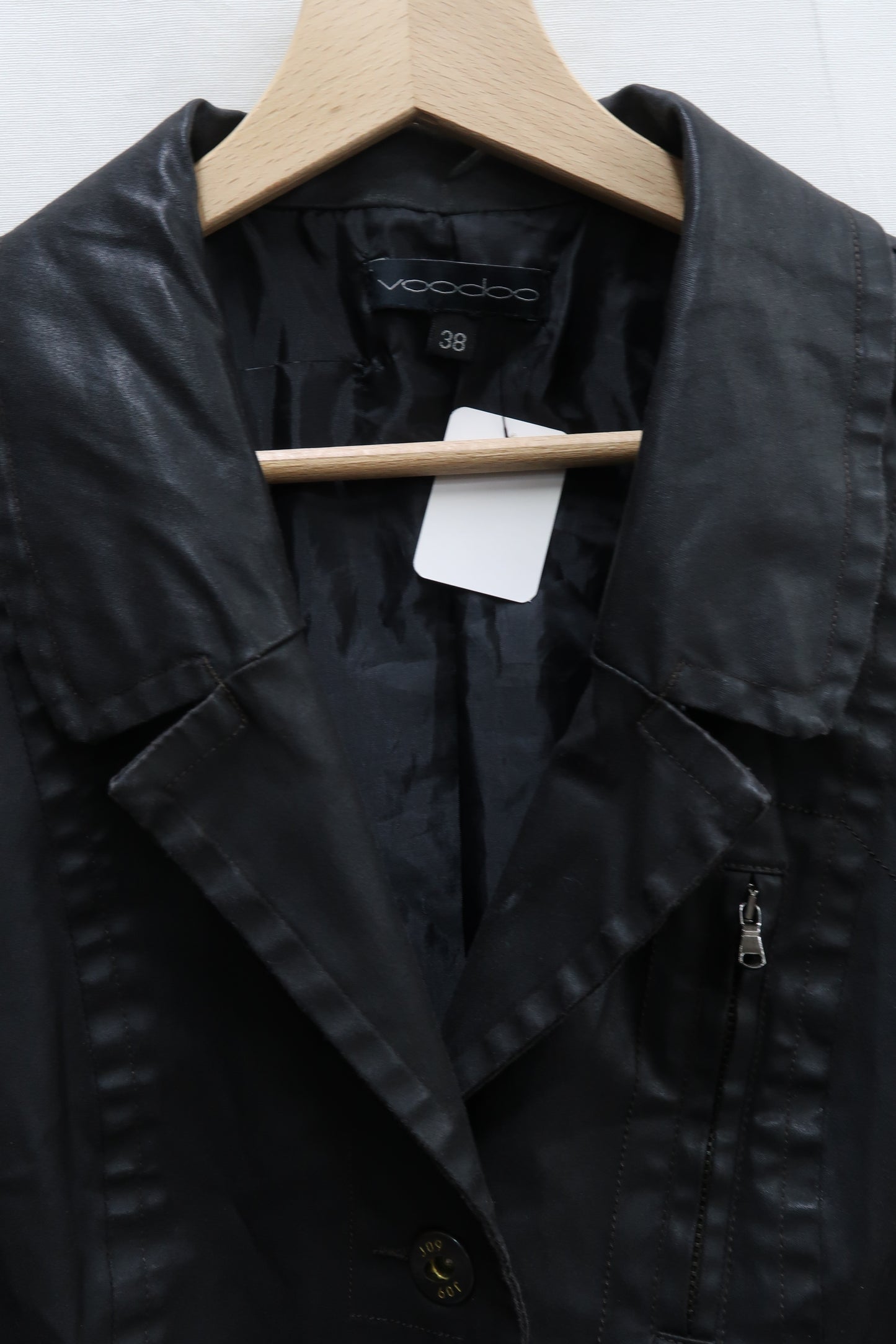 Veste en cuir noire vintage - Voodoo - M