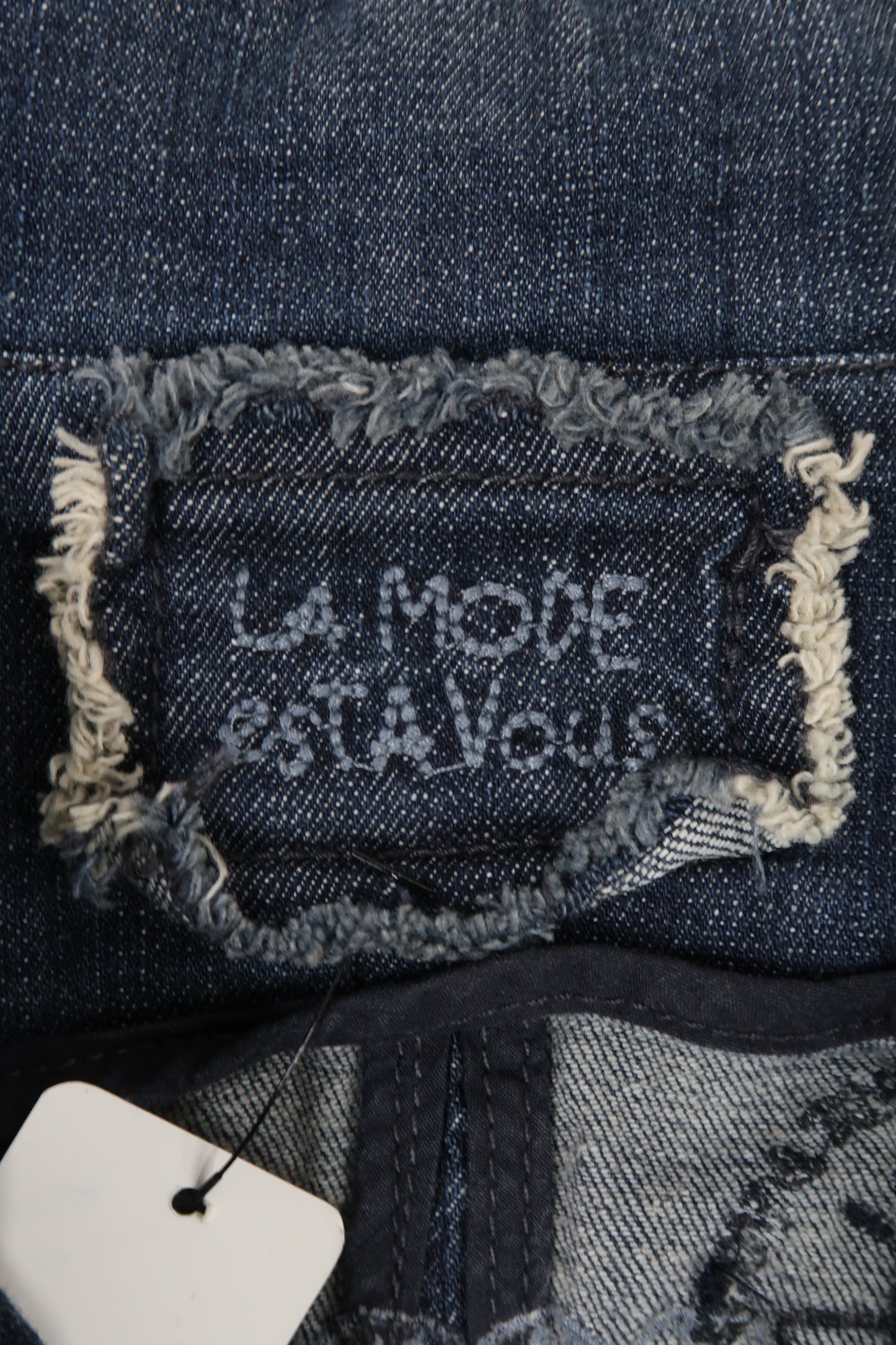 Veste en jean crop bleu foncé vintage - La mode est à vous - M