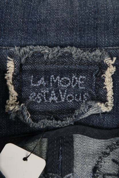 Veste en jean crop bleu foncé vintage - La mode est à vous - M