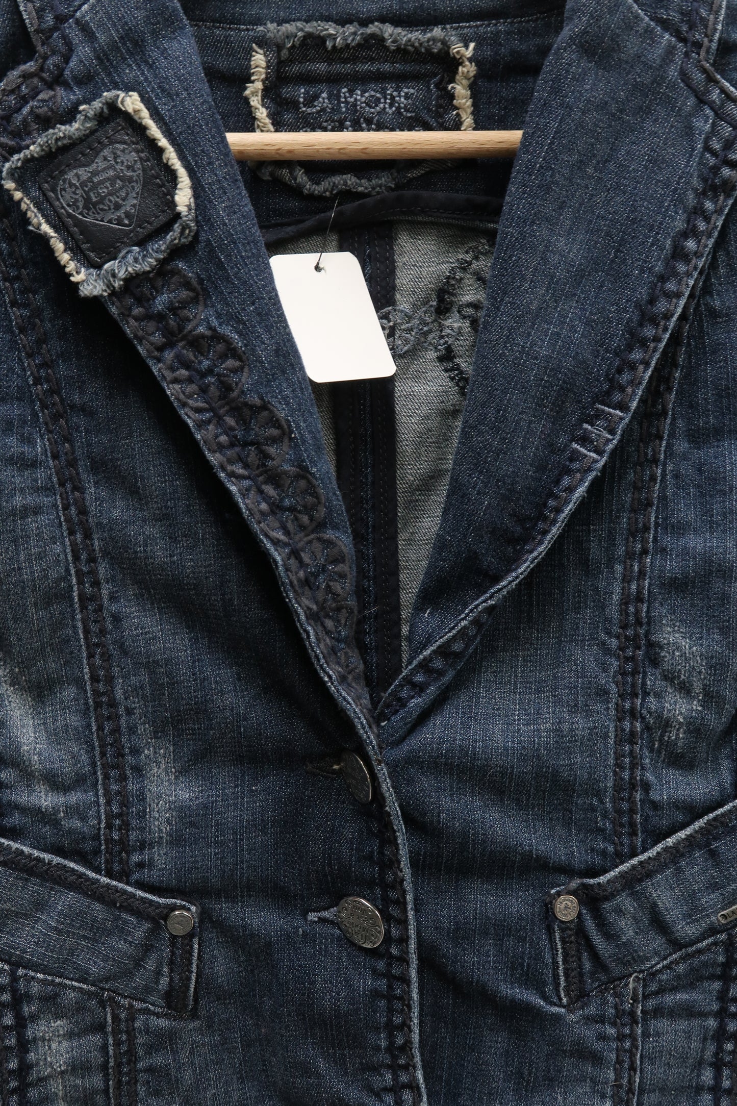 Veste en jean crop bleu foncé vintage - La mode est à vous - M