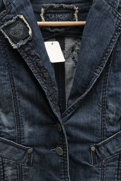 Veste en jean crop bleu foncé vintage - La mode est à vous - M