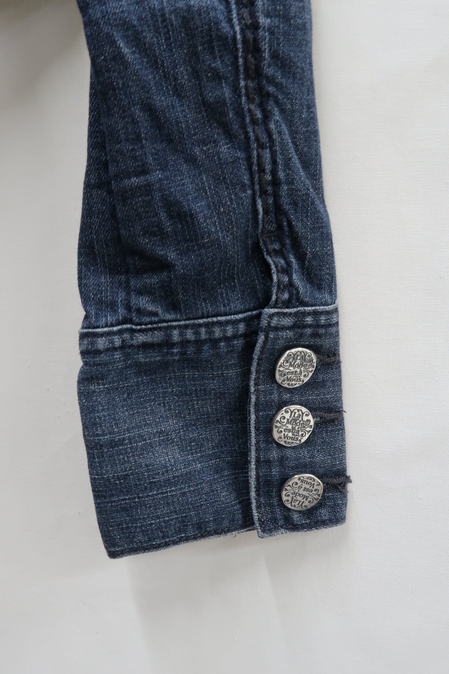 Veste en jean crop bleu foncé vintage - La mode est à vous - M
