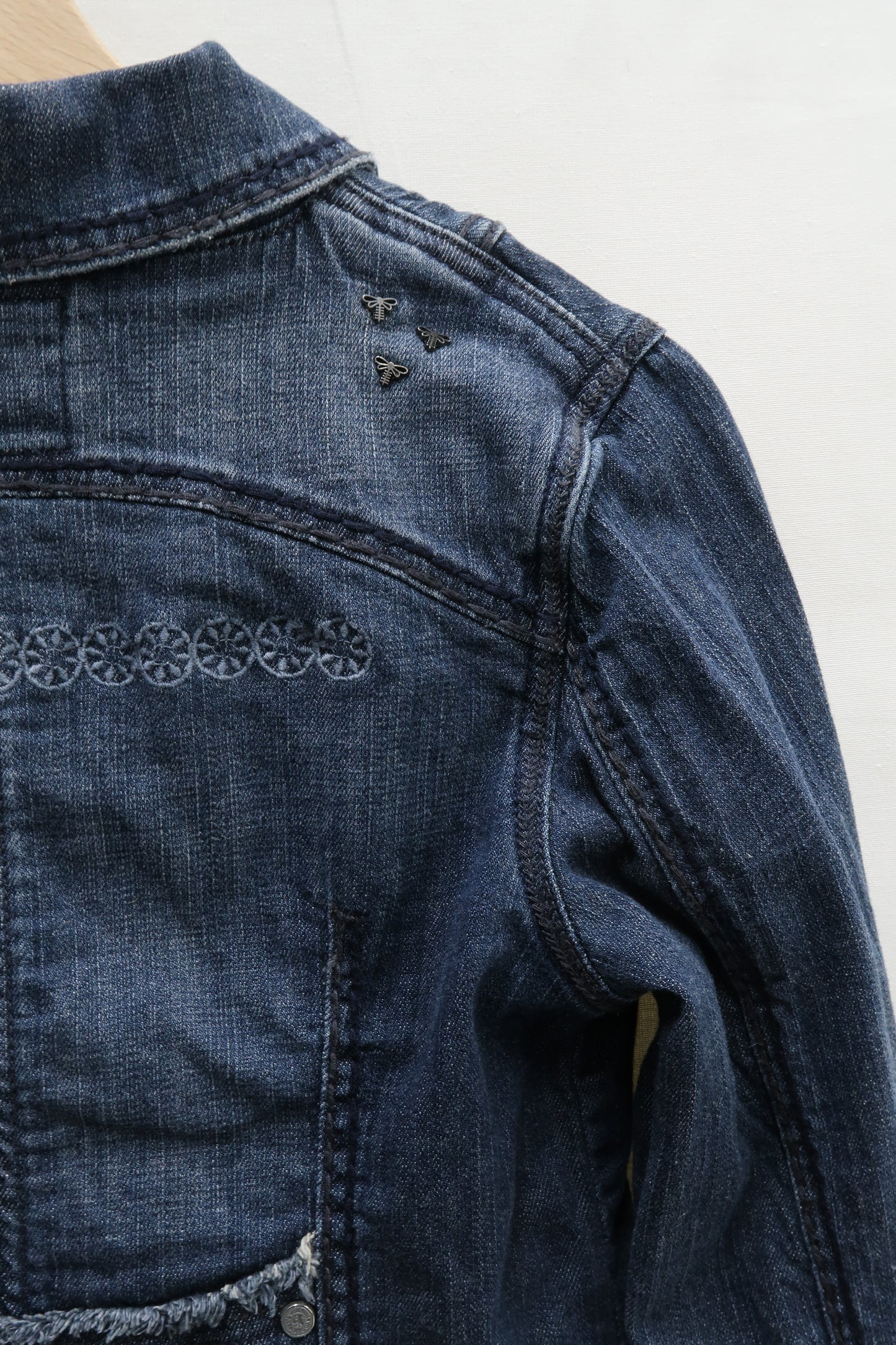 Veste en jean crop bleu foncé vintage - La mode est à vous - M