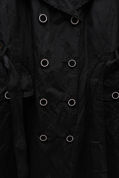 Trench imperméable noir à boutons blanc - Sarandi - M