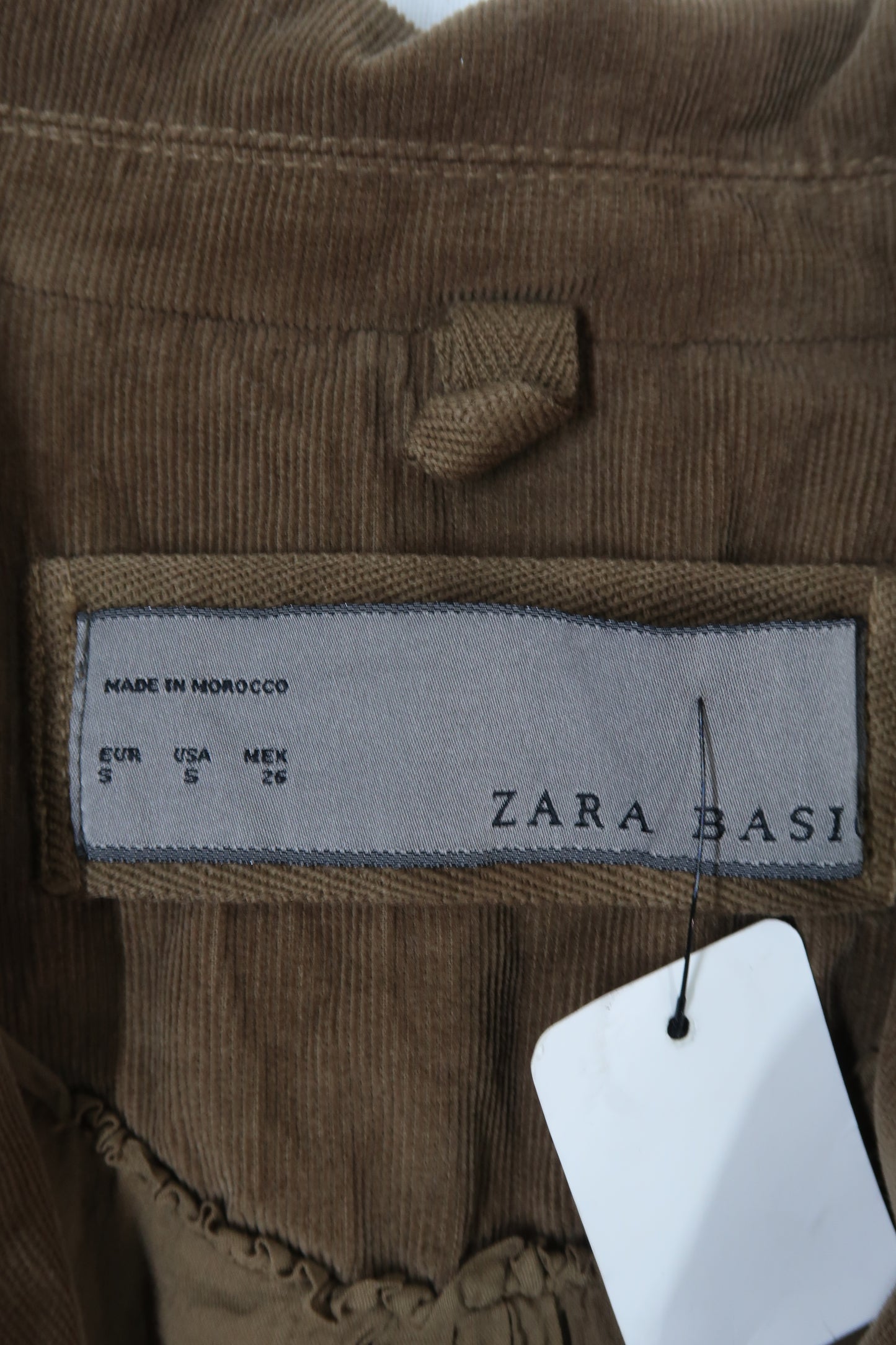 Veste striée en velour marron - Zara - S