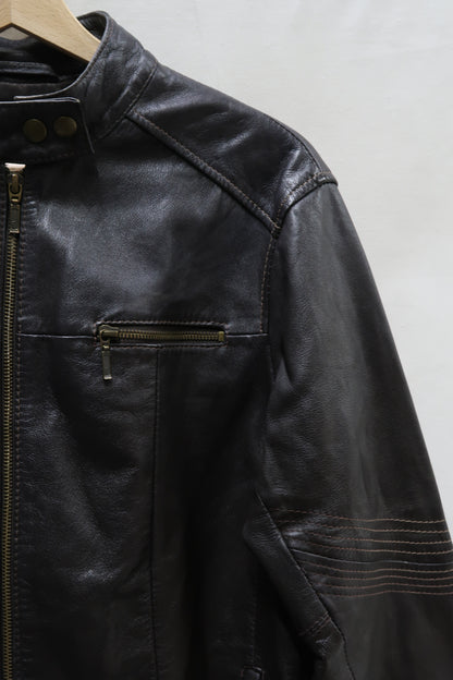Veste en cuir marron - Inextenso - L