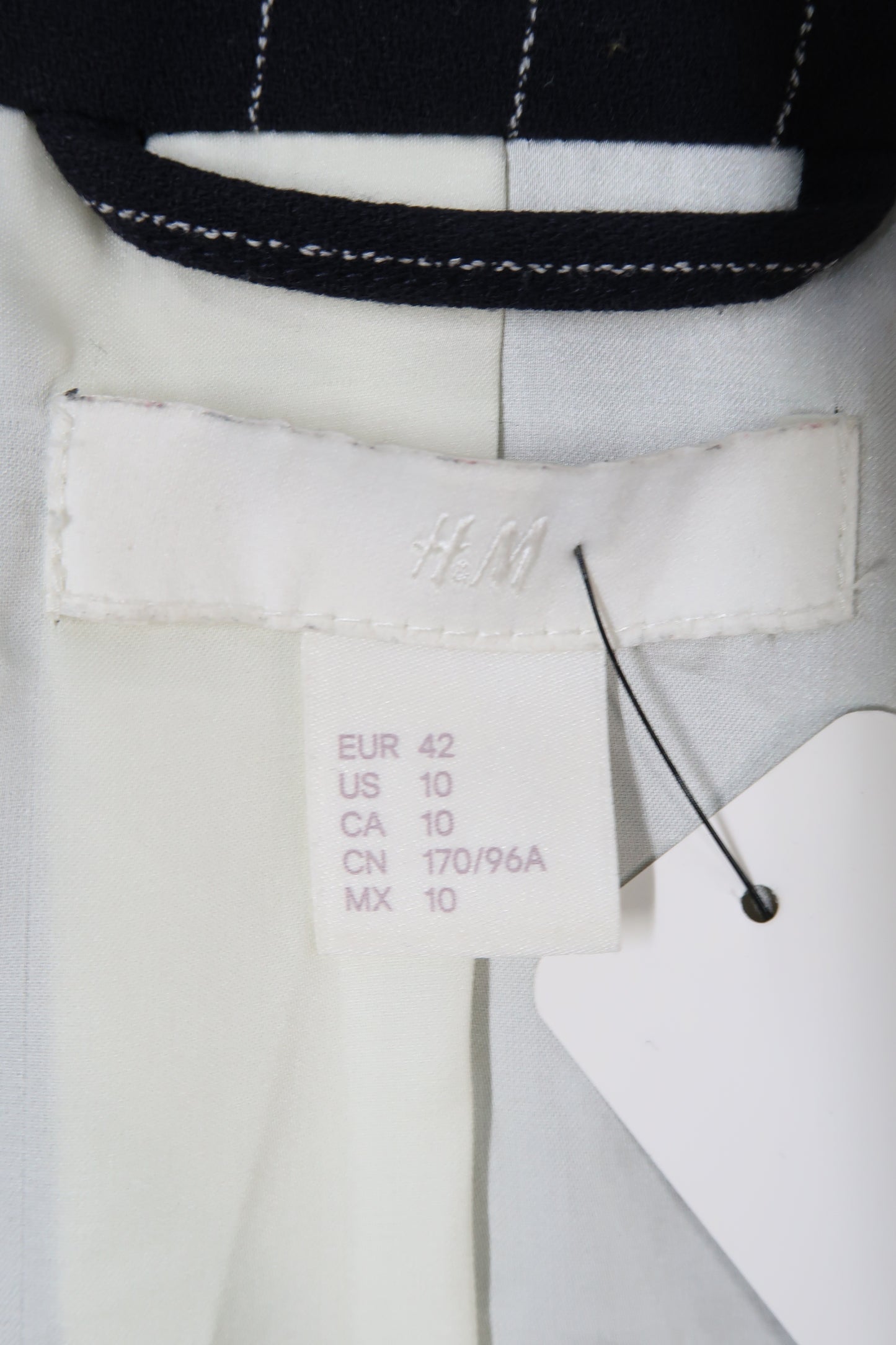 Blazer bleue marine à rayures blanches - H&M - L