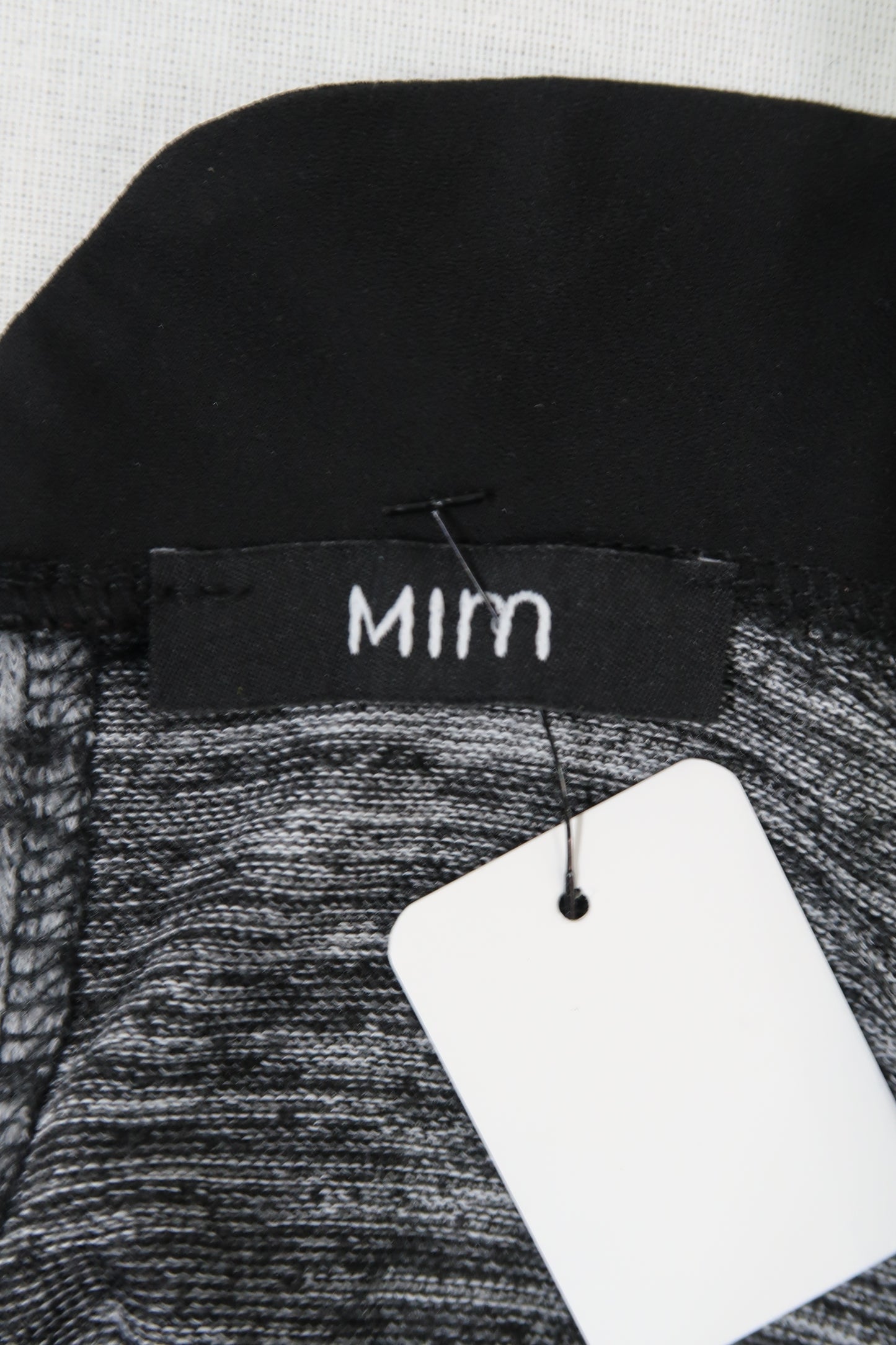 Robe grise chinée et col noir - Mim - M