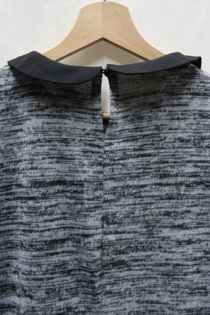 Robe grise chinée et col noir - Mim - M