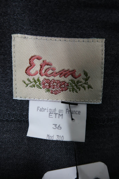 Jupe longue grise foncée avec une ceinture - Etam - S