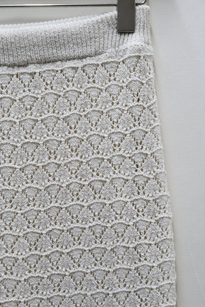 Jupe longue en crochet blanc cassé - Promod - XS