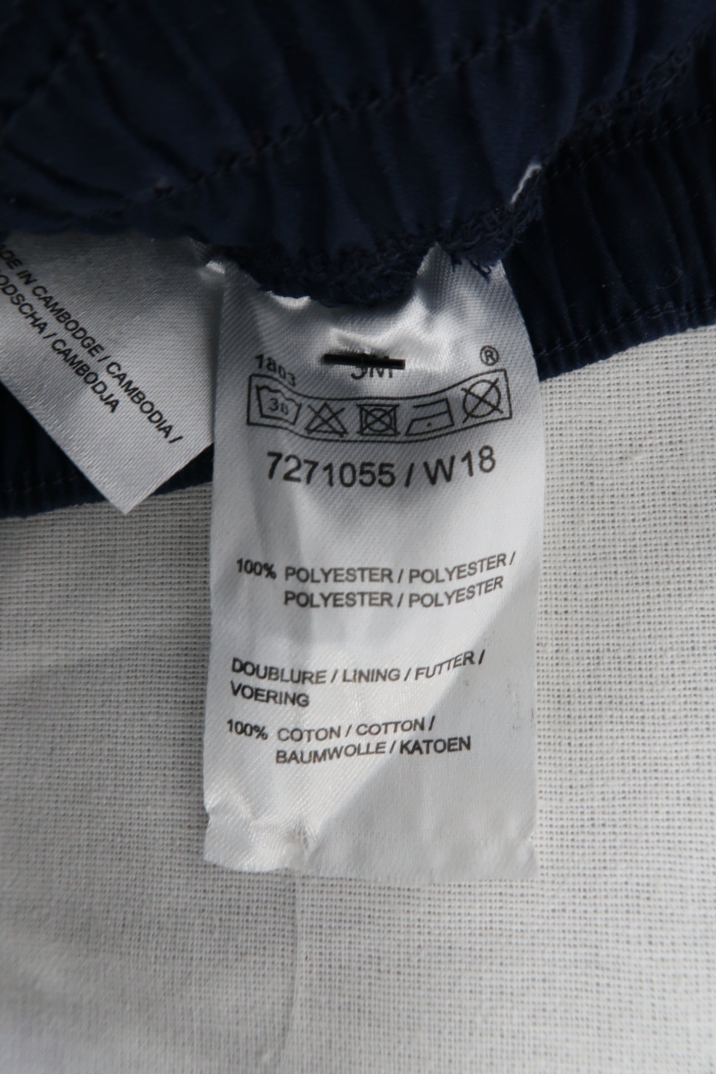 Pantalon bleu marine à rayures - 15/16 mois