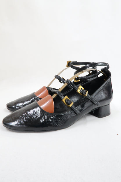 Chaussures noires à doubles boucles - Massimo Dutti - 36