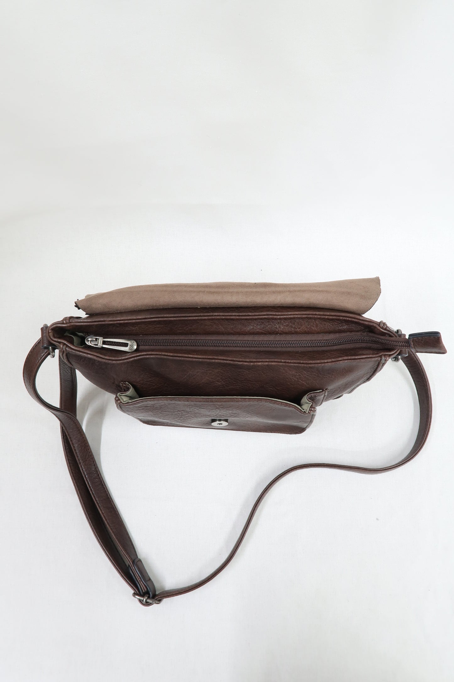 Sac à bandoulière effet cartable en cuir - Flora & Co