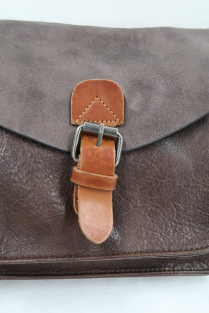 Sac à bandoulière effet cartable en cuir - Flora & Co
