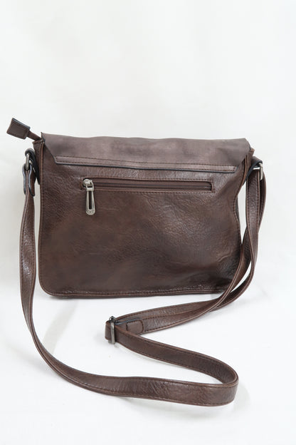 Sac à bandoulière effet cartable en cuir - Flora & Co
