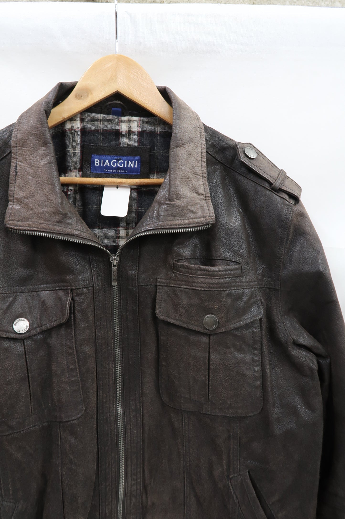 Veste en cuir marron - Biaggini - L