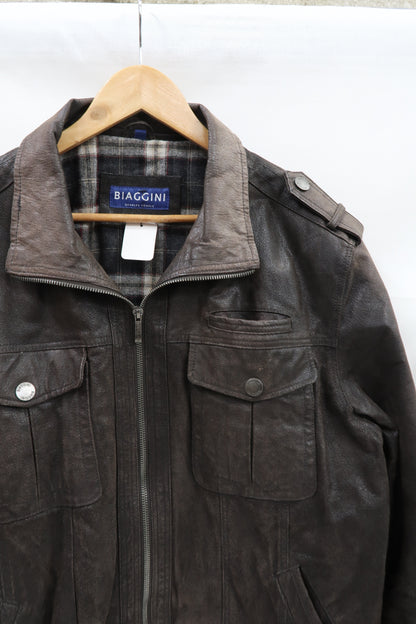Veste en cuir marron - Biaggini - L