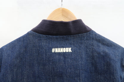 Veste en jean à détails futuristes argentés - M